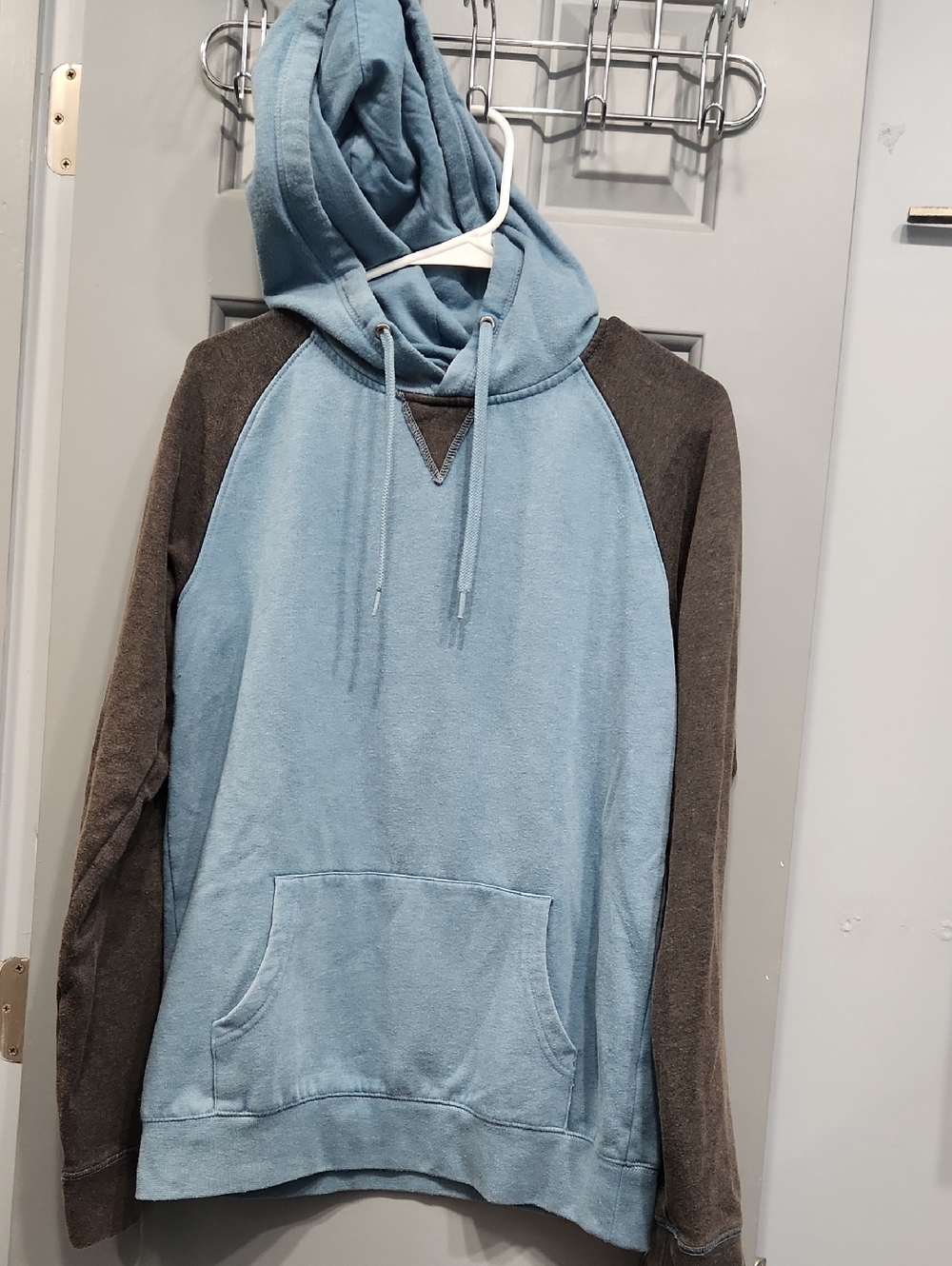 Fission Blue Gray Kangaroo Pocket Hoodie medium